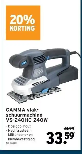 GAMMA Gamma vlak- schuurmachine vs-240hc 240w aanbieding