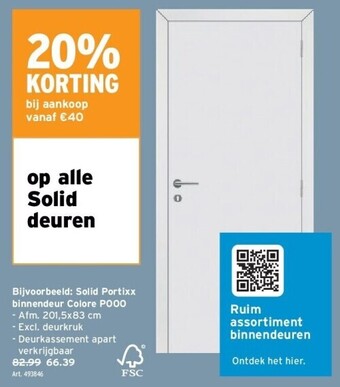 GAMMA Solid portixx binnendeur colore p000 aanbieding