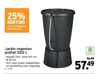 GAMMA Jardin regenton grafiet 220 l aanbieding