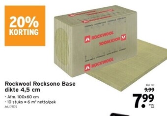 GAMMA Rockwool rocksono base dikte 4,5 cm aanbieding