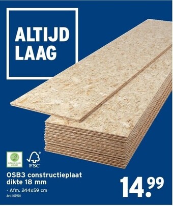 GAMMA Osb3 constructieplaat dikte 18 mm aanbieding