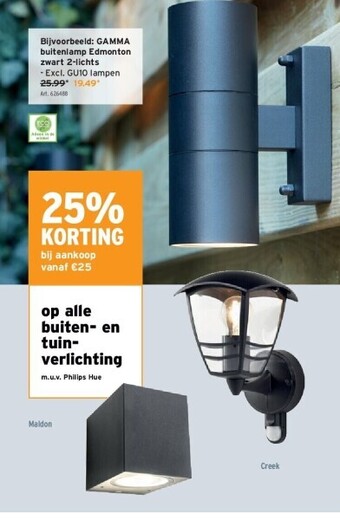 GAMMA Op alle buiten- en tuin- verlichting aanbieding