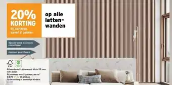 GAMMA Lattenwand dikte 22 mm, licht eiken aanbieding