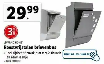 Roestvrijstalen brievenbus