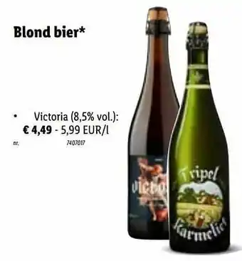 Lidl Blond bier victoria aanbieding