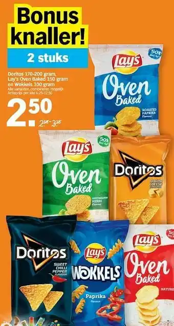 Albert Heijn Doritos lay`s oven baked en wokkels aanbieding