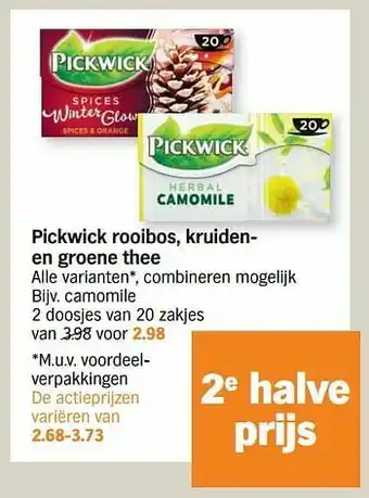 Albert Heijn Pickwick camomile aanbieding