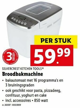 Lidl Silvercrest kitchen tools broodbakmachine aanbieding