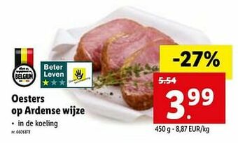 Lidl Oesters op ardense wijze aanbieding