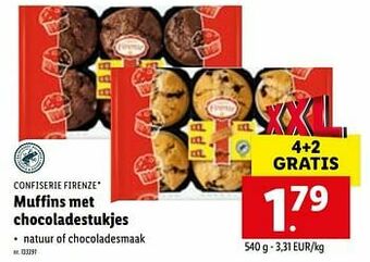 Muffins met chocoladestukjes