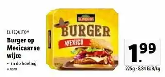 Lidl Burger op mexicaanse wijze aanbieding