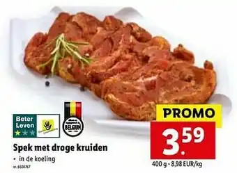 Lidl Spek met droge kruiden aanbieding