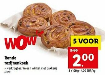 Ronde rozijnenkoek