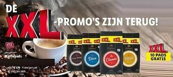 Lidl Koffiepads mild aanbieding