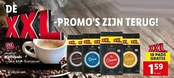 Lidl Koffiepads classic aanbieding