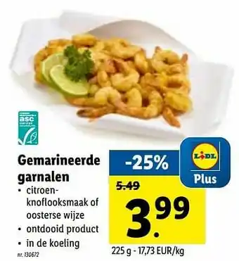 Lidl Gemarineerde garnalen aanbieding
