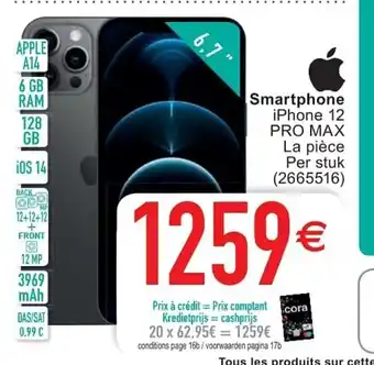 Cora Smartphone iPhone 12 Pro Max aanbieding