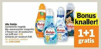 Albert Heijn Robijn wasverzachter morgenfris aanbieding