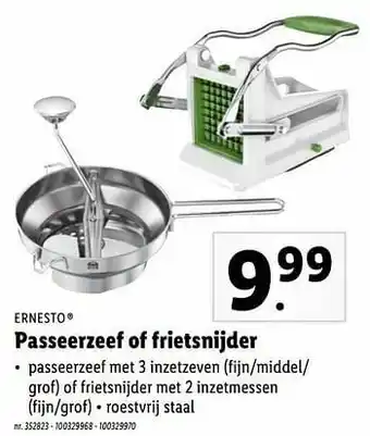 Lidl Passeerzeef of frietsnijder aanbieding