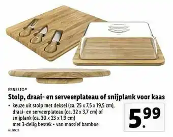 Lidl Stolp, draai- en serveerplateau of snijplank voor kaas aanbieding