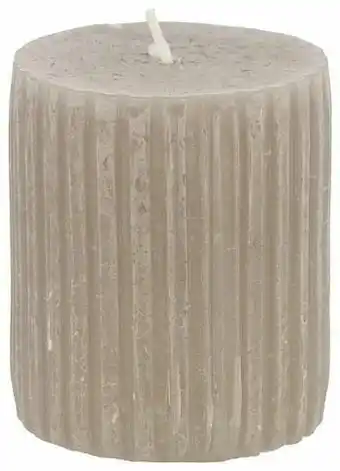 HEMA HEMA Rustieke Kaars Met Reliëf Taupe (taupe) aanbieding