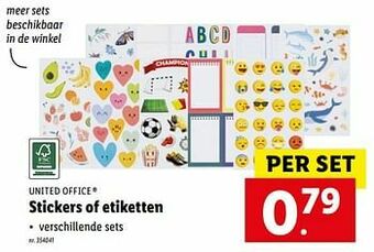Lidl Stickers of etiketten aanbieding