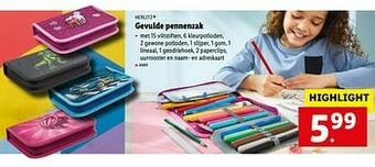 Lidl Gevulde pennenzak aanbieding