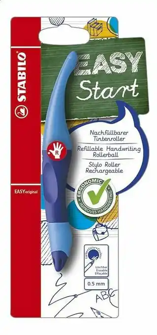 STABILO rollerball Easy Start voor rechtshandigen blauw