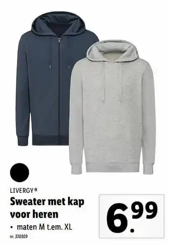 Lidl Sweater met kap voor heren aanbieding