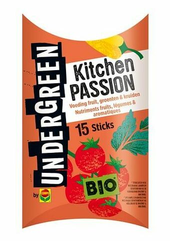 Brico Compo Bio voedingstaafjes fruit, groenten & kruiden Undergreen Kitchen Passion 15 stuks aanbieding
