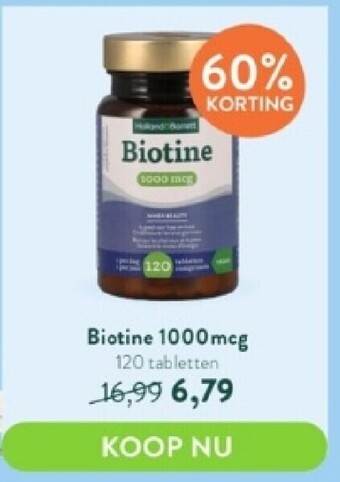 Holland & Barrett Biotine 1000 mcg 120 tabletten aanbieding