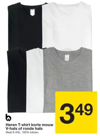 Zeeman Heren t-shirt korte mouw v-hals of ronde hals aanbieding