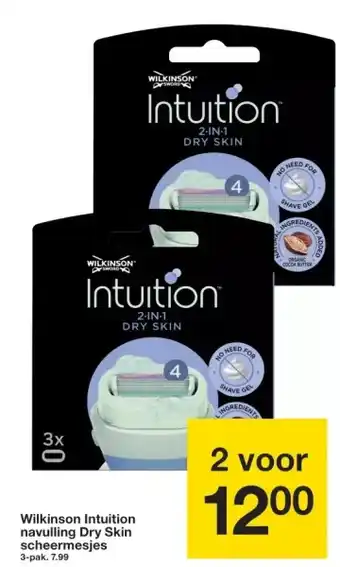 Zeeman Wilkinson intuition navulling dry skin scheermesies aanbieding