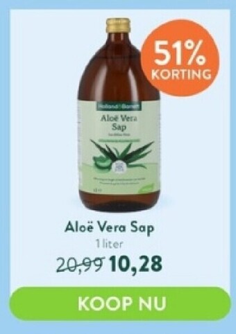 Holland & Barrett Aloë vera sap 1 liter aanbieding