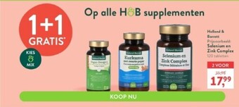 Holland & Barrett Selenium en zink complex 120 tabletten aanbieding
