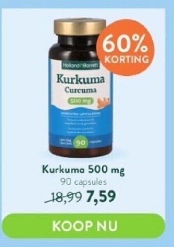 Holland & Barrett Kurkuma 500 mg 90 capsules aanbieding