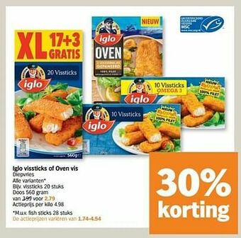 Albert Heijn Iglo vissticks aanbieding