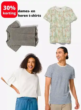 HEMA Dames- en heren t-shirts aanbieding