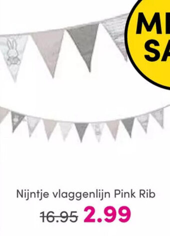 Baby & Tiener Nijntje vlaggenlijn Pink Rib aanbieding