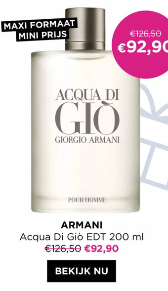 ICI PARIS XL ARMANI Acqua Di Giò EDT 200 ml aanbieding