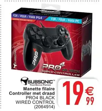 Cora Manette filaire Controller met draad PRO4 Black Wired Control aanbieding