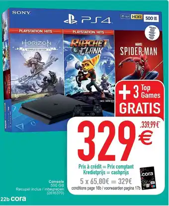Cora Console 500GB aanbieding
