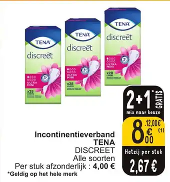 Cora TENA DISCREET Incontinentieverband aanbieding