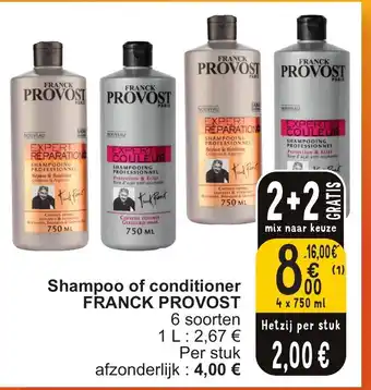 Cora FRANCK PROVOST Shampoo of conditioner 4 x 750ml aanbieding