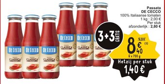 Cora DE CECCO Passata 6 x 700g aanbieding