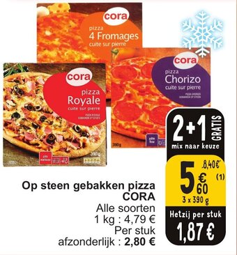 Cora Op steen gebakken pizza CORA 3 x 390g aanbieding