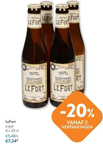 OKay Lefort tripel 4 x 33 cl aanbieding