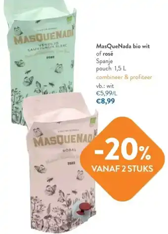 OKay Masquenada bio wit of rosé spanje pouch 1,5 l aanbieding