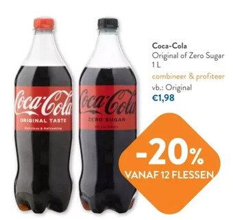 OKay Coca-cola original of zero sugar 1 l aanbieding