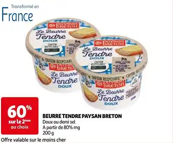 Auchan BEURRE TENDRE PAYSAN BRETON 200g aanbieding